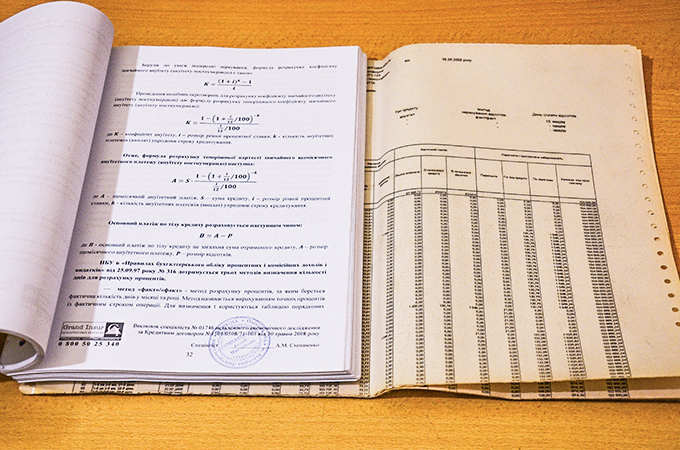 Методическая часть отчёта о размере задолженности с формулами.