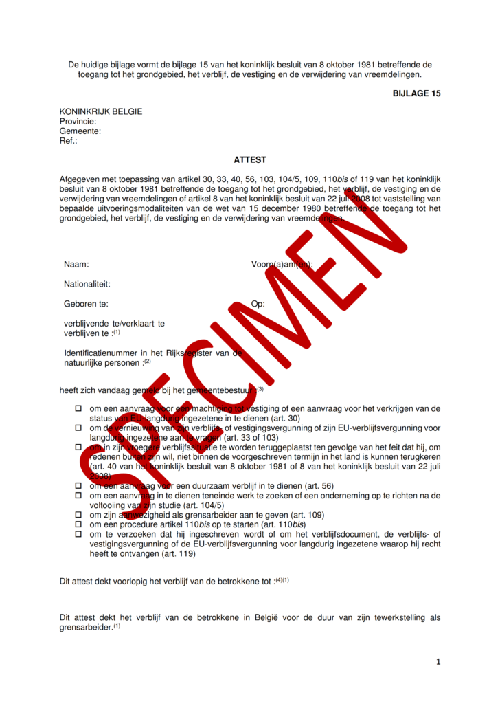 Допомога українцям у Бельгії - Додаток 15 (сторінка 1)